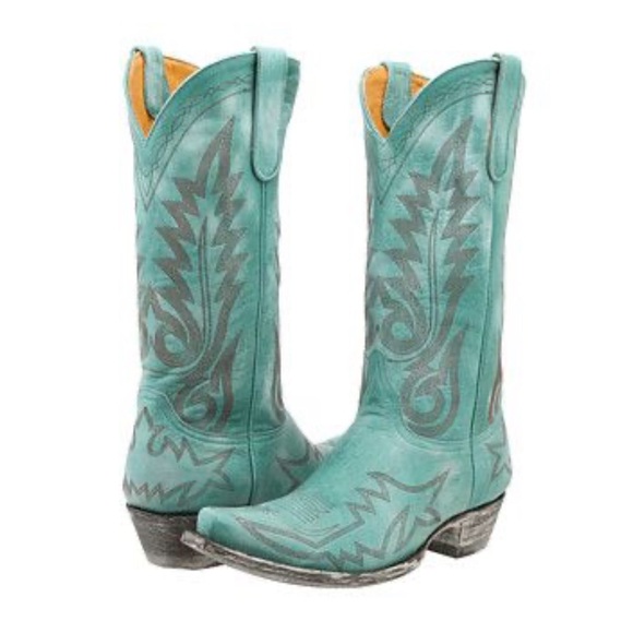 Old Gringo Cowboy boots in Aqua w contrast stitching boho cowgirl RTL $495 8 NIB - Picture 3 of 11